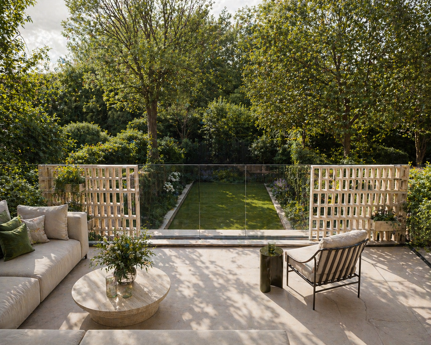 Kensington townhouse garden view — Rosace Studio refurbishment